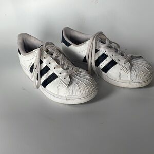 adidas Superstar J White Core Black Low Top Shoes